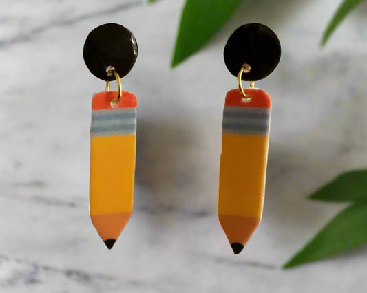 Pencil Earrings with Flat Back-001