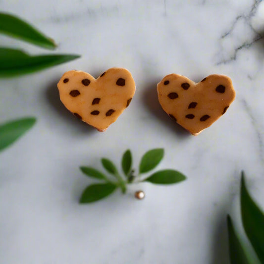 Chocolate Chip Heart Shaped Earrings-006