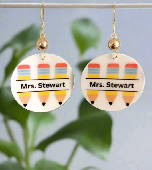 Personalized Circular Pencil Earrings-047