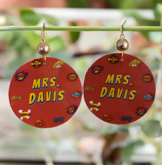 Personalized Comic Book Earrings-048