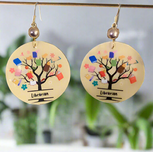 Personalized Librarian Earrings-049